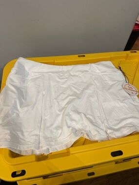 Women's White Athletic Skort with Integrated Shorts